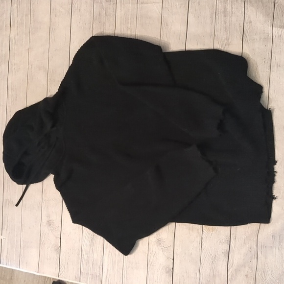 RtA black hooded cable knit sweater size medium - Picture 1 of 5